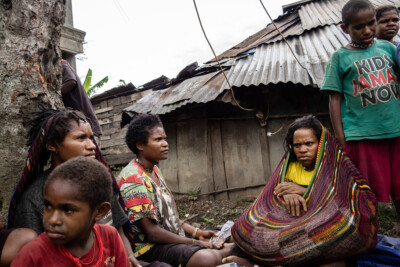 Refugees seeking shelter in Wamena